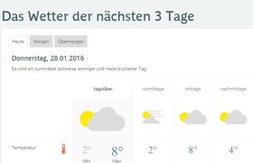 Wetterbericht der nächsten 3 Tage